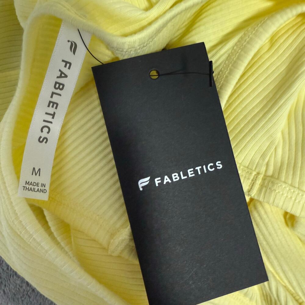 Fabletics Daily Rib Square Neck Tank, Yellow, M - Picture 4 of 5